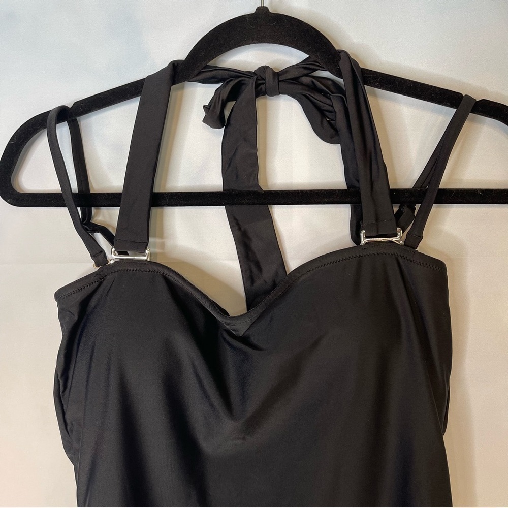 CAINTOO OnePiece Swimsuit Halter Neck, Straps Adjustable Removable M Black - Picture 6 of 12